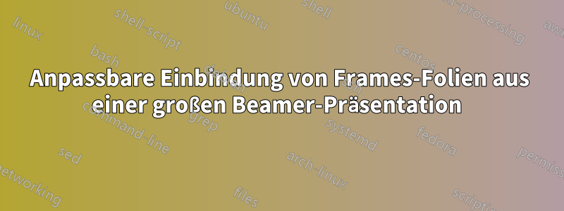 Anpassbare Einbindung von Frames-Folien aus einer großen Beamer-Präsentation 