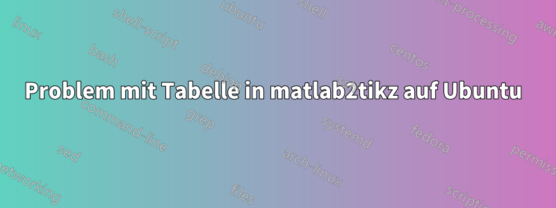 Problem mit Tabelle in matlab2tikz auf Ubuntu 