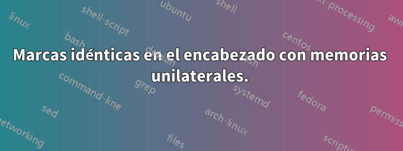 Marcas idénticas en el encabezado con memorias unilaterales.