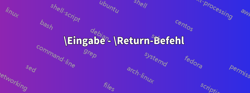 \Eingabe - \Return-Befehl