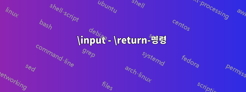 \input - \return-명령