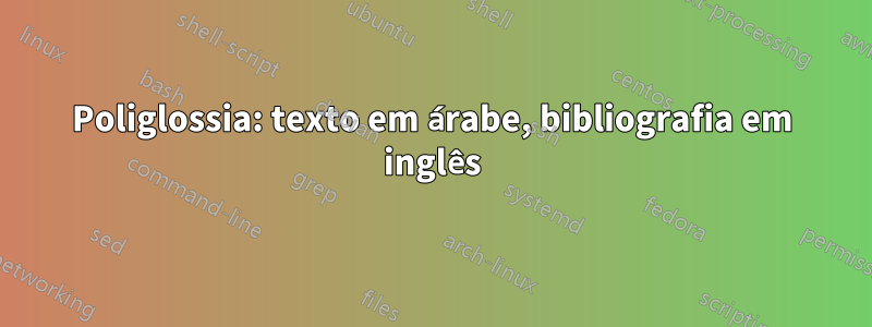 Poliglossia: texto em árabe, bibliografia em inglês