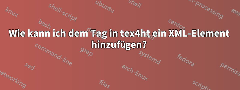 Wie kann ich dem Tag in tex4ht ein XML-Element hinzufügen?