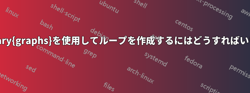 tikzlibrary{graphs}を使用してループを作成するにはどうすればいいですか