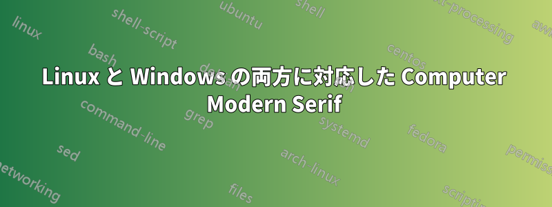 Linux と Windows の両方に対応した Computer Modern Serif