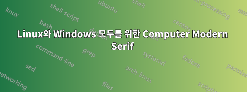 Linux와 Windows 모두를 위한 Computer Modern Serif