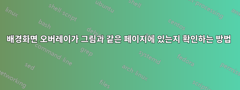배경화면 오버레이가 그림과 같은 페이지에 있는지 확인하는 방법