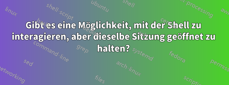 Gibt es eine Möglichkeit, mit der Shell zu interagieren, aber dieselbe Sitzung geöffnet zu halten?