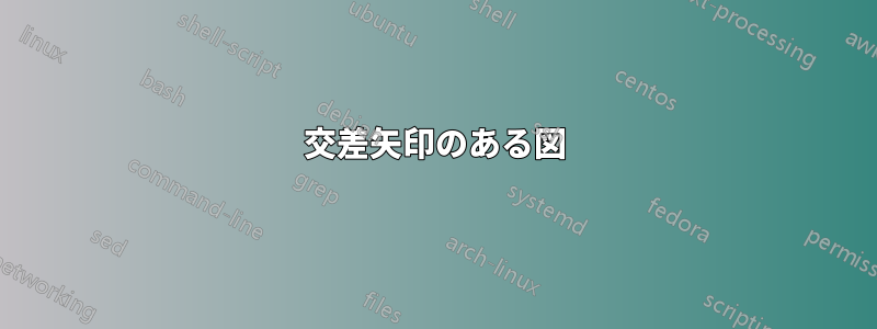 交差矢印のある図