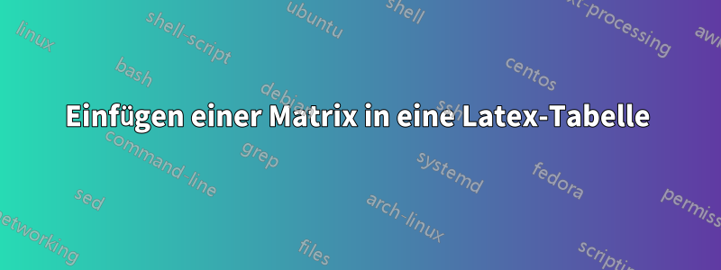 Einfügen einer Matrix in eine Latex-Tabelle