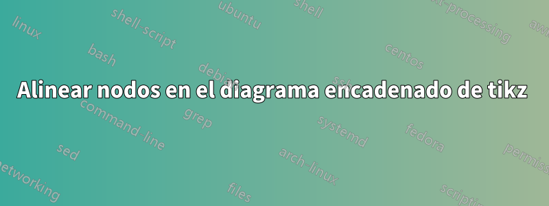Alinear nodos en el diagrama encadenado de tikz