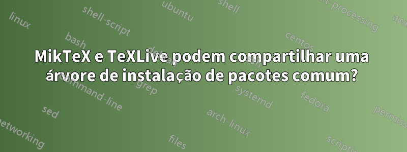 MikTeX e TeXLive podem compartilhar uma árvore de instalação de pacotes comum?