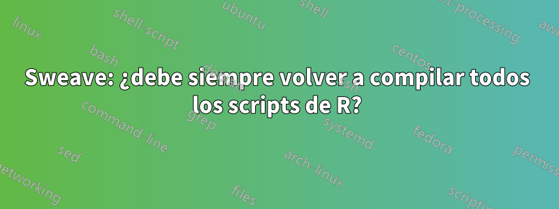 Sweave: ¿debe siempre volver a compilar todos los scripts de R?