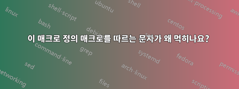 이 매크로 정의 매크로를 따르는 문자가 왜 먹히나요?