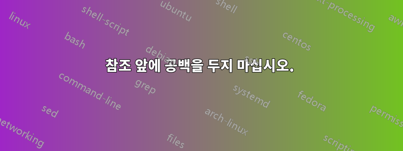 참조 앞에 공백을 두지 마십시오.