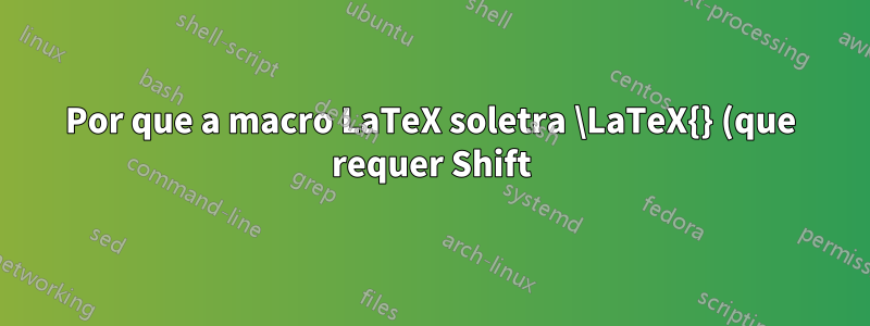 Por que a macro LaTeX soletra \LaTeX{} (que requer Shift) e não \latex{}?