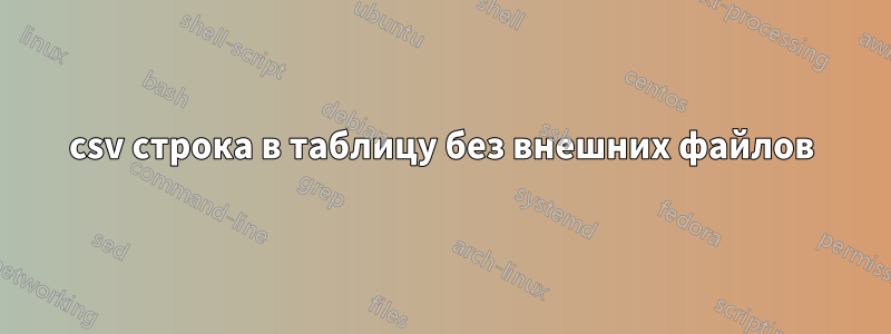 csv строка в таблицу без внешних файлов