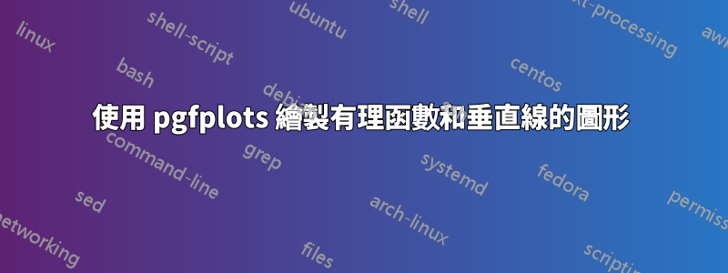 使用 pgfplots 繪製有理函數和垂直線的圖形