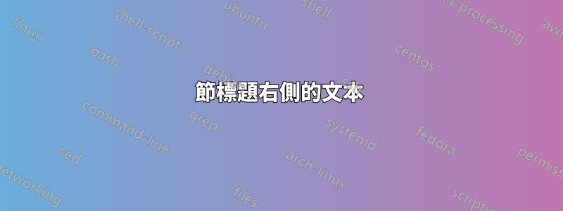 節標題右側的文本