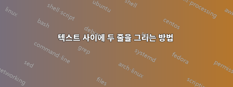 텍스트 사이에 두 줄을 그리는 방법