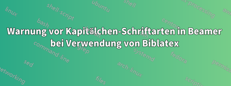 Warnung vor Kapitälchen-Schriftarten in Beamer bei Verwendung von Biblatex