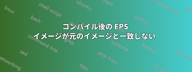 コンパイル後の EPS イメージが元のイメージと一致しない 