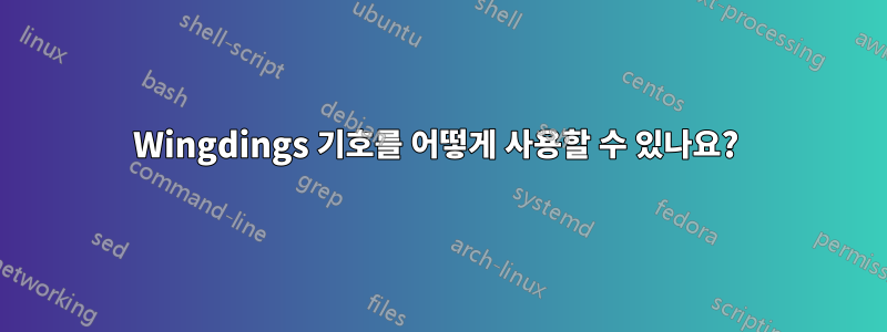 Wingdings 기호를 어떻게 사용할 수 있나요? 