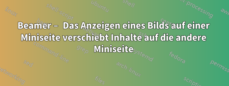 Beamer – Das Anzeigen eines Bilds auf einer Miniseite verschiebt Inhalte auf die andere Miniseite