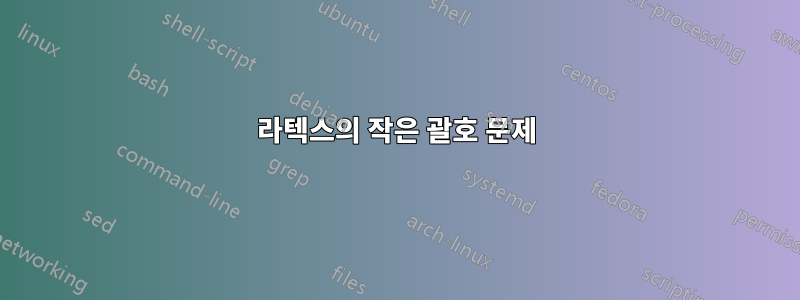 라텍스의 작은 괄호 문제