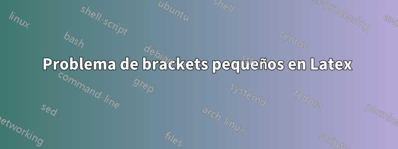 Problema de brackets pequeños en Latex