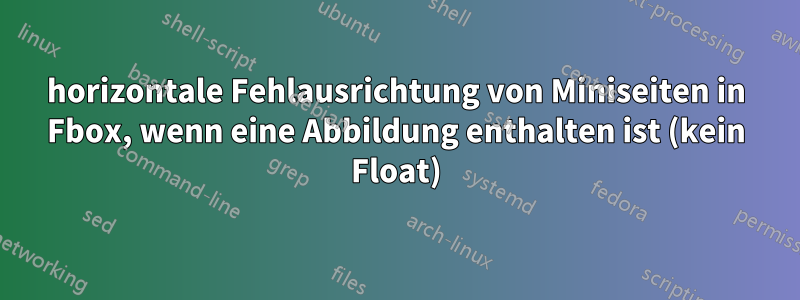 horizontale Fehlausrichtung von Miniseiten in Fbox, wenn eine Abbildung enthalten ist (kein Float)