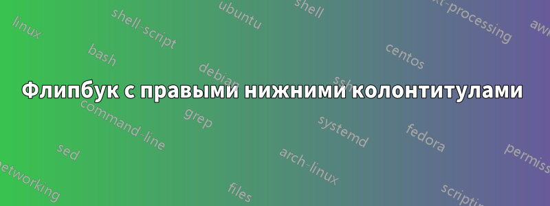 Флипбук с правыми нижними колонтитулами