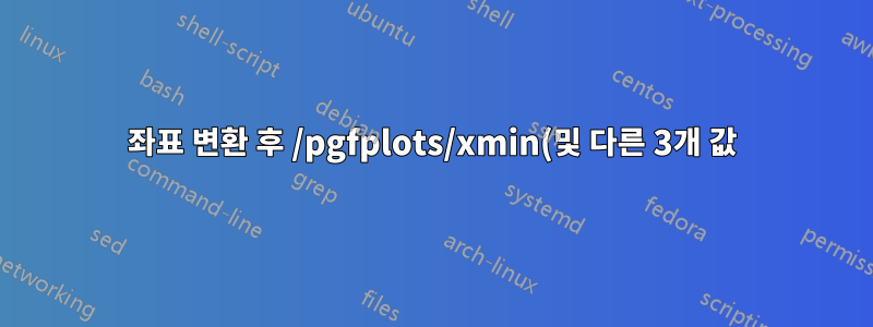 좌표 변환 후 /pgfplots/xmin(및 다른 3개 값)을 어떻게 갱신할 수 있나요?
