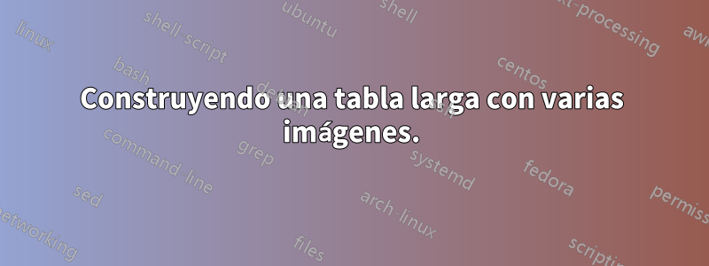 Construyendo una tabla larga con varias imágenes.