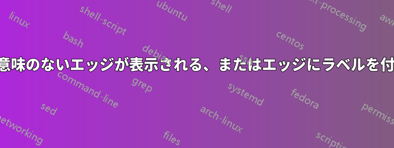 ツリーに意味のないエッジが表示される、またはエッジにラベルを付ける方法