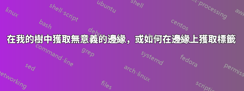 在我的樹中獲取無意義的邊緣，或如何在邊緣上獲取標籤