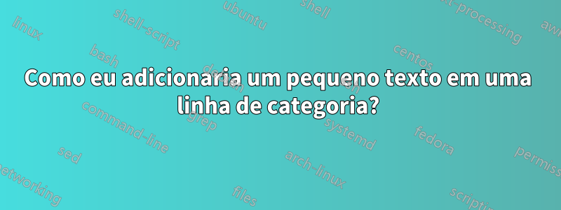 Como eu adicionaria um pequeno texto em uma linha de categoria?