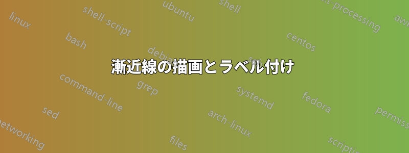 漸近線の描画とラベル付け