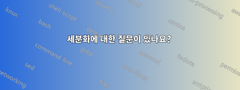 세분화에 대한 질문이 있나요?