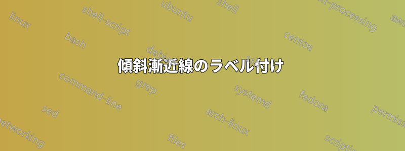 傾斜漸近線のラベル付け