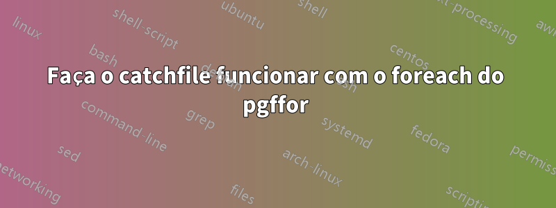 Faça o catchfile funcionar com o foreach do pgffor