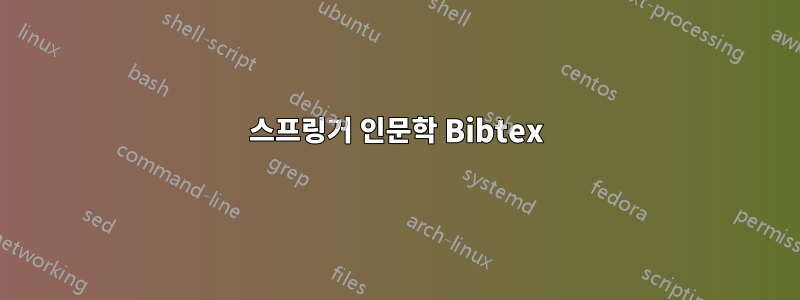 스프링거 인문학 Bibtex