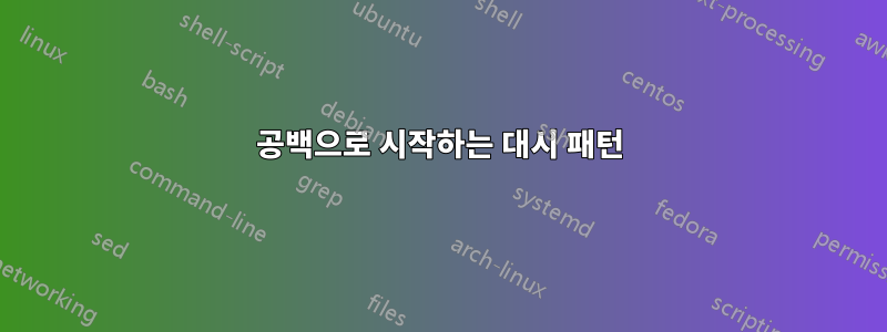 공백으로 시작하는 대시 패턴