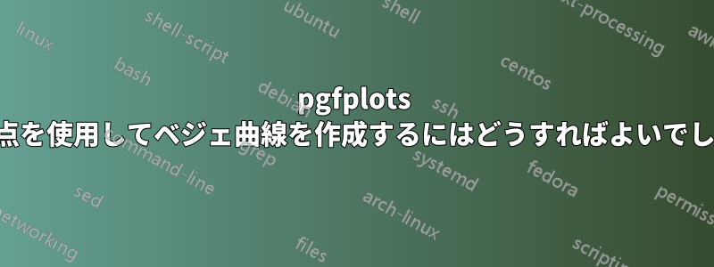 pgfplots で制御点を使用してベジェ曲線を作成するにはどうすればよいでしょうか