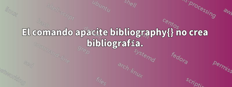 El comando apacite bibliography{} no crea bibliografía.