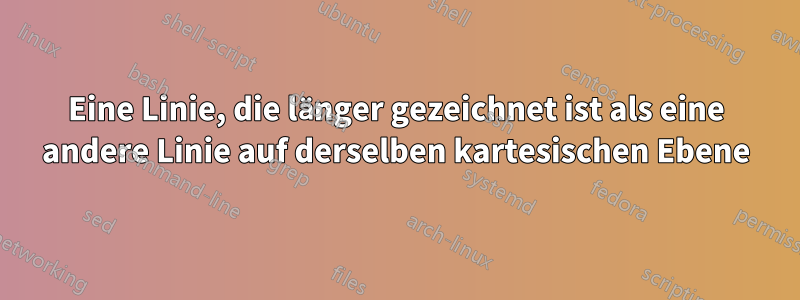 Eine Linie, die länger gezeichnet ist als eine andere Linie auf derselben kartesischen Ebene