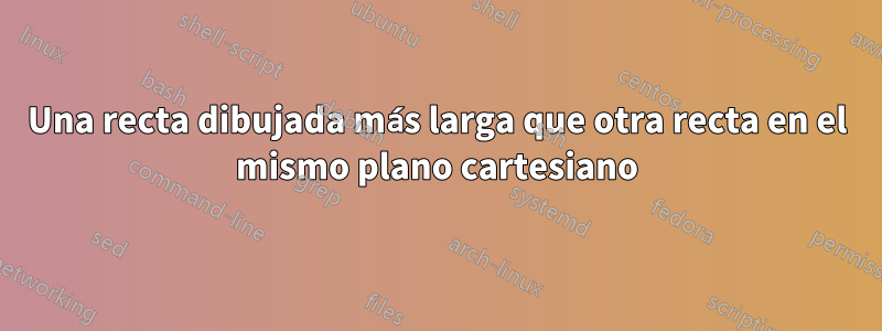 Una recta dibujada más larga que otra recta en el mismo plano cartesiano