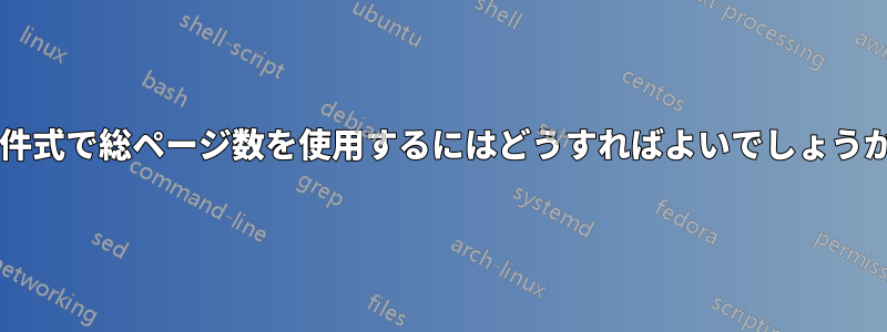 条件式で総ページ数を使用するにはどうすればよいでしょうか?