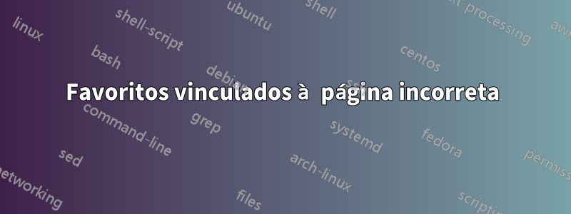 Favoritos vinculados à página incorreta