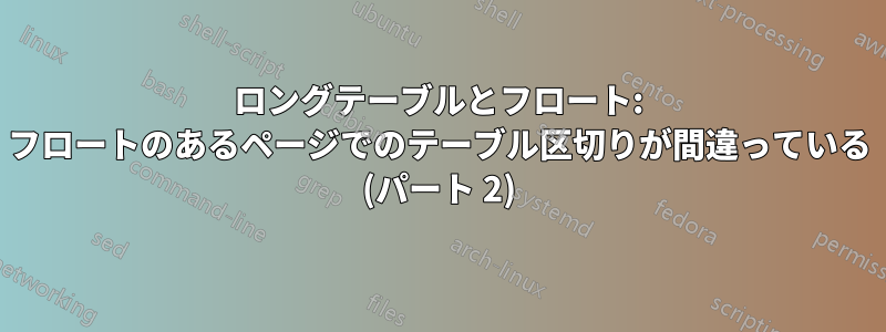 ロングテーブルとフロート: フロートのあるページでのテーブル区切りが間違っている (パート 2)